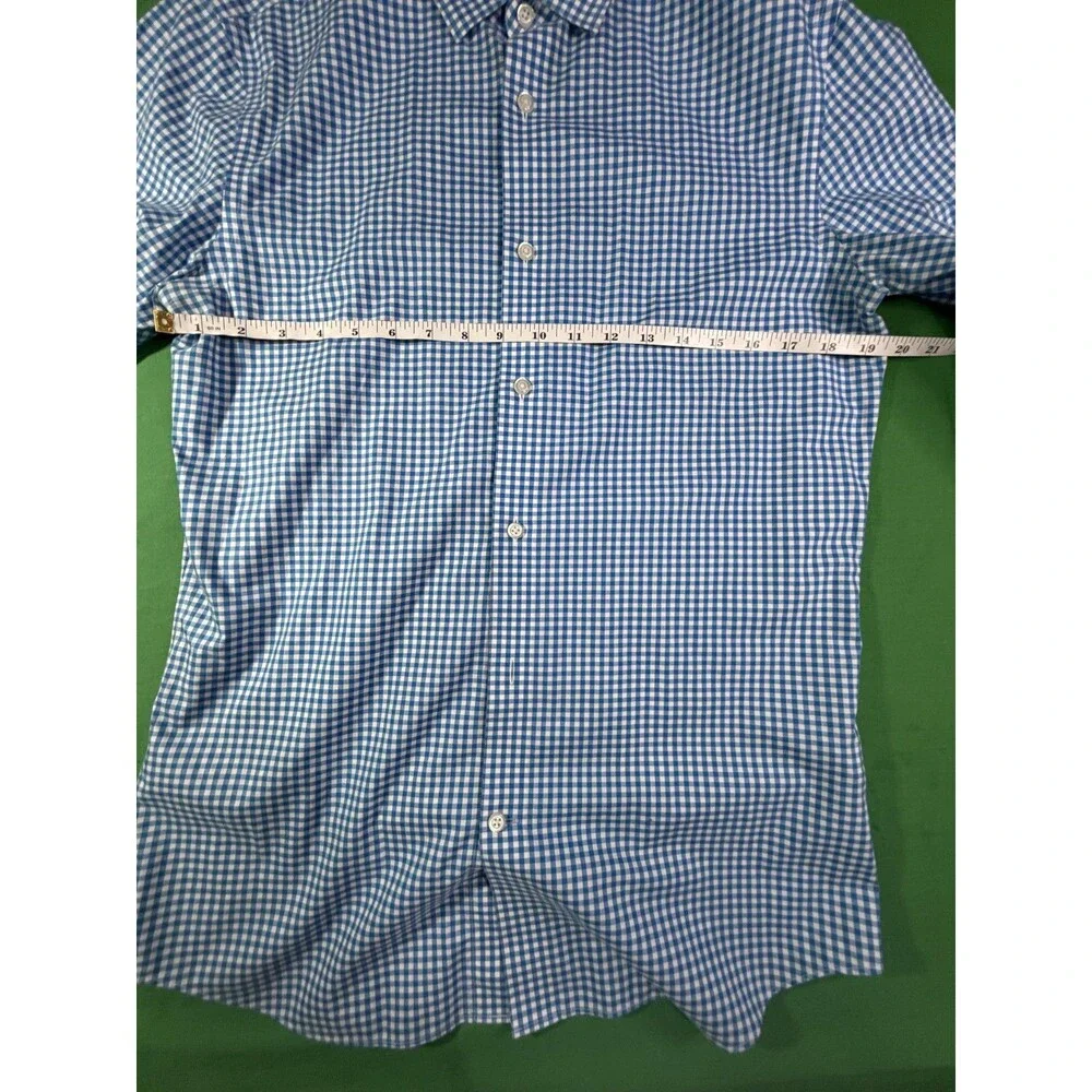 Banana Republic Men's M Blue Check Grant Fit Long Sleeve Button Up Shirt
